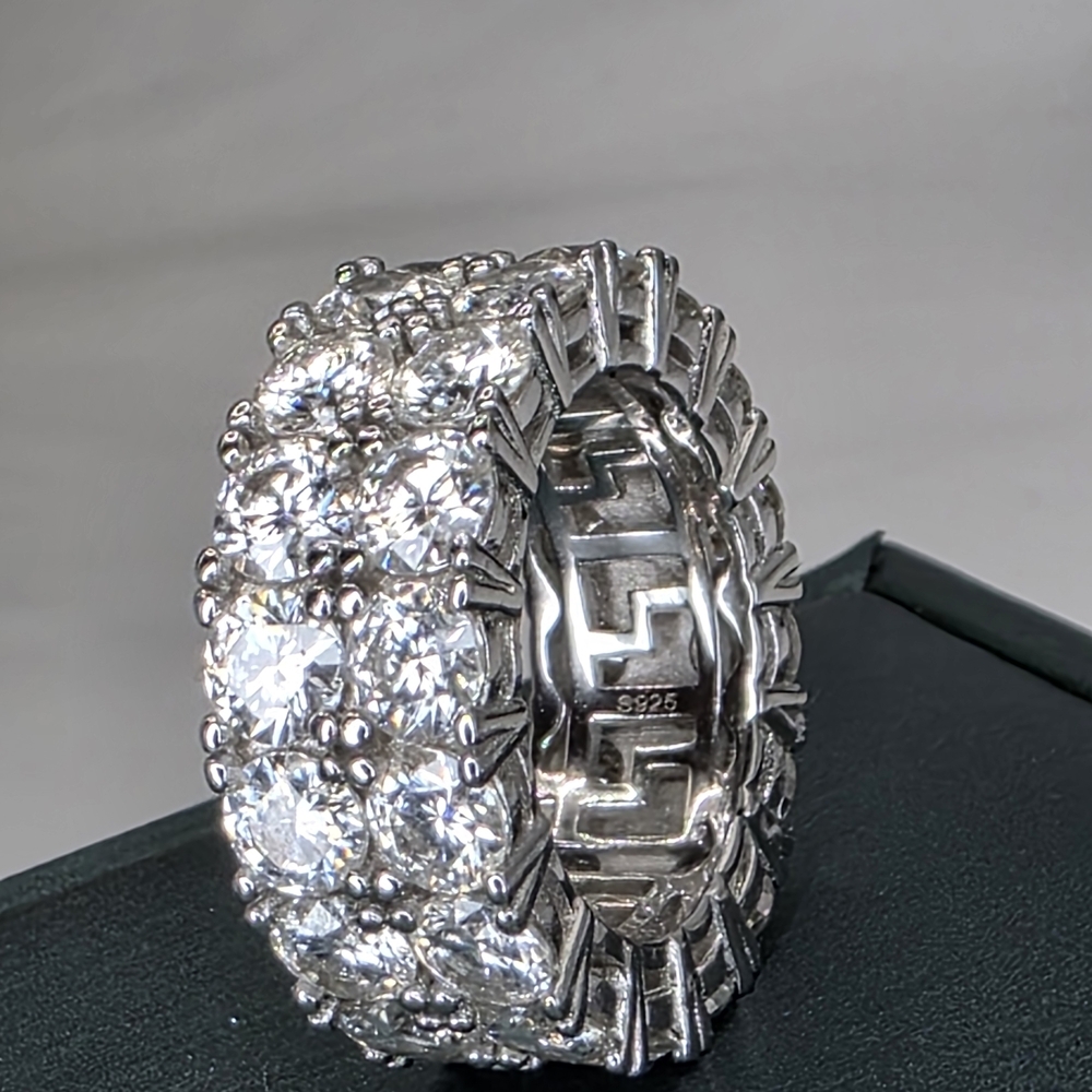 ✨ 8CTW . 2 Row. Moissanite Eternity Band | Solid S925 Sterling Silver ✨ - Picture 3 of 8